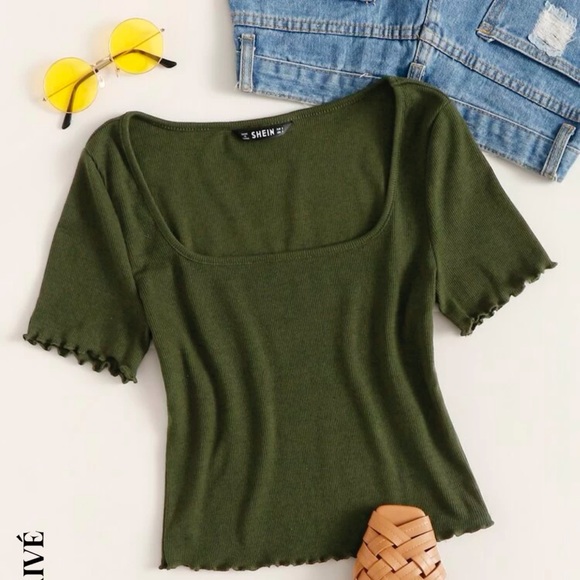 SHEIN Tops - Square Neck Crop Top